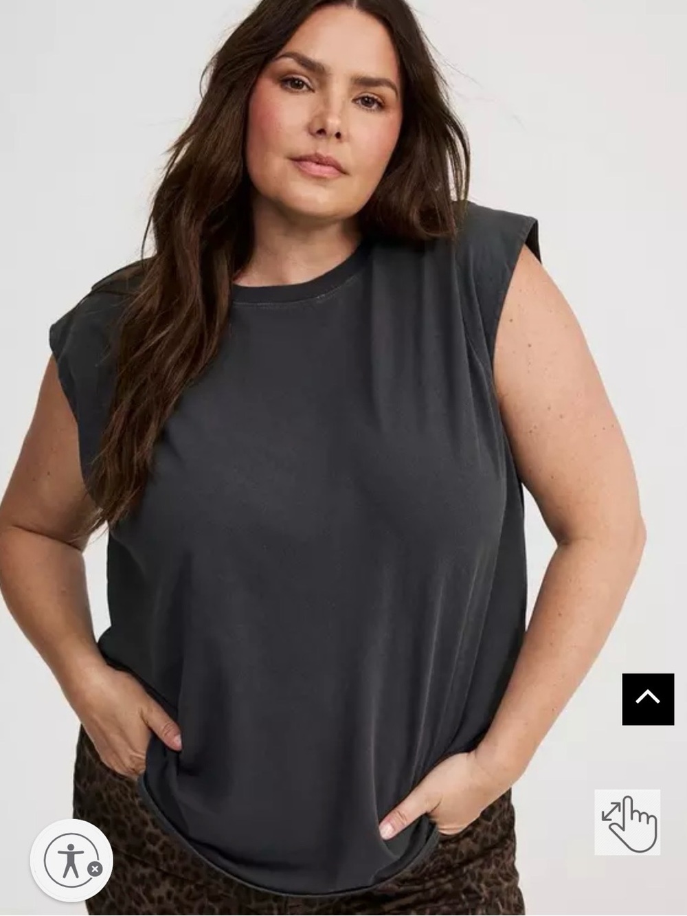 1X  NWT Cotton torrid Charcoal Muscle Tee - Sleeveless Crewneck